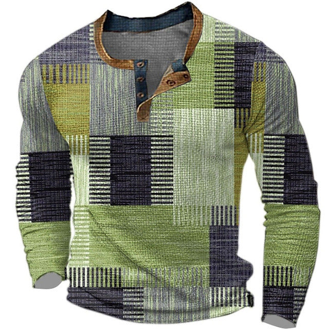🎁😍[Časovo obmedzený výpredaj] 👔[S-4XL] Pánske polo tričko s dlhým rukávom a potlačou