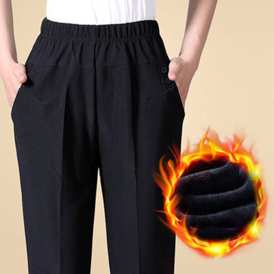 🔥🔥【Descuento - 47%】Nuevos pantalones de cintura alta de otoño e invierno hechos de cachemira elástica gruesa