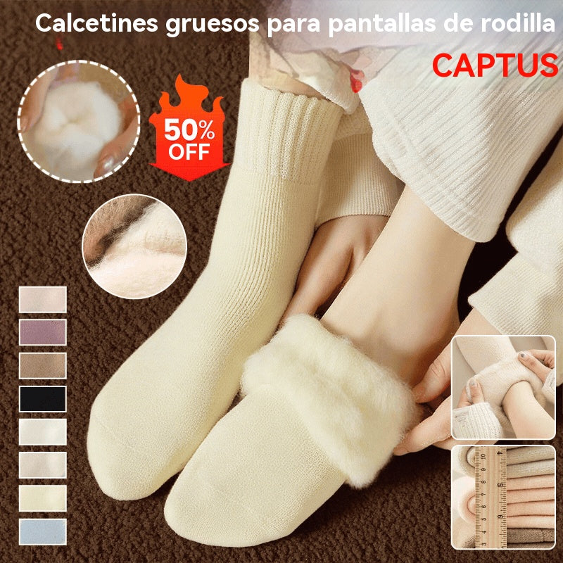 🔥【Compra 6, llévate 6 gratis】🧦 Calcetines de lana aislantes de invierno, súper gruesos, cálidos y elásticos, tallas 35-42