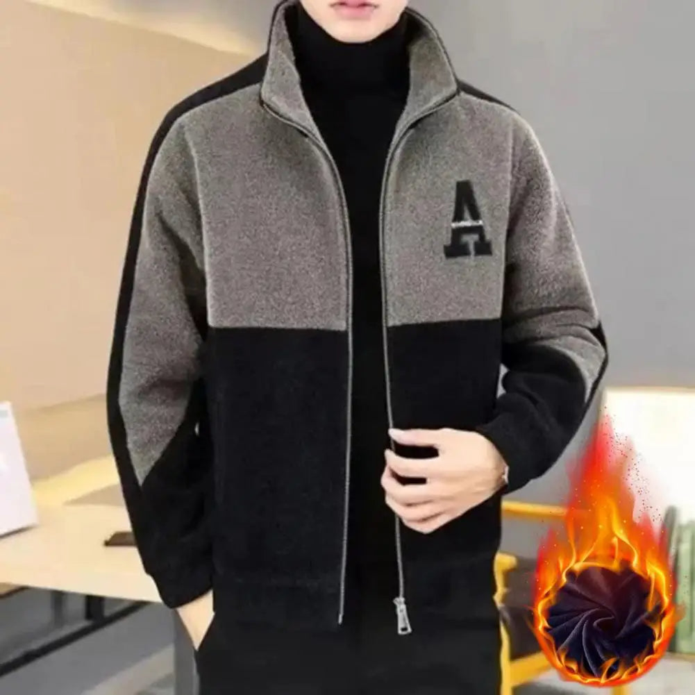 🐏【Descuento -39%🔥🔥】Chaqueta de hombre con cuello alto, entallada y cálida.