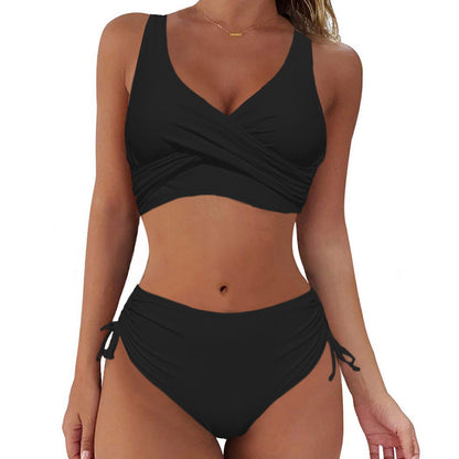 🏖️👙【Sleva na nové produkty】🌴【S-3XL】Nové dámské jednoduché jednobarevné, rychleschnoucí, pohodlné a prodyšné bikiny na léto 2025.