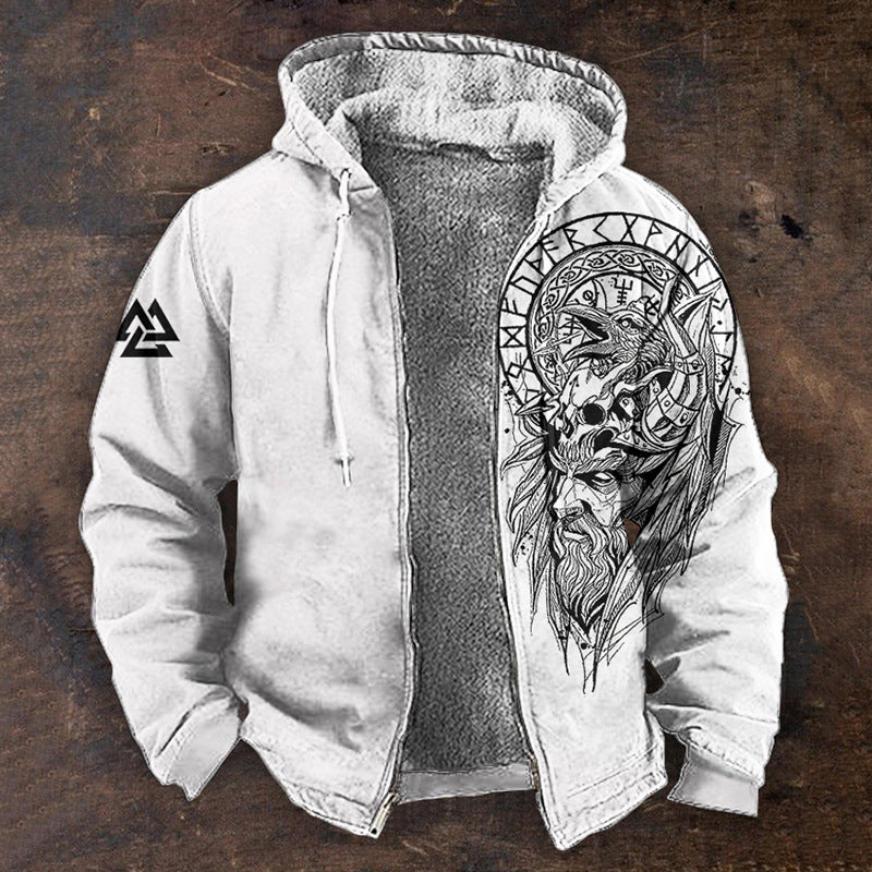 🧥Descuento -39% 🔥🔥【S-5XL】Nová pánská módní retro mikina s kapucí a zipem s 3D digitálním tiskem -4139866