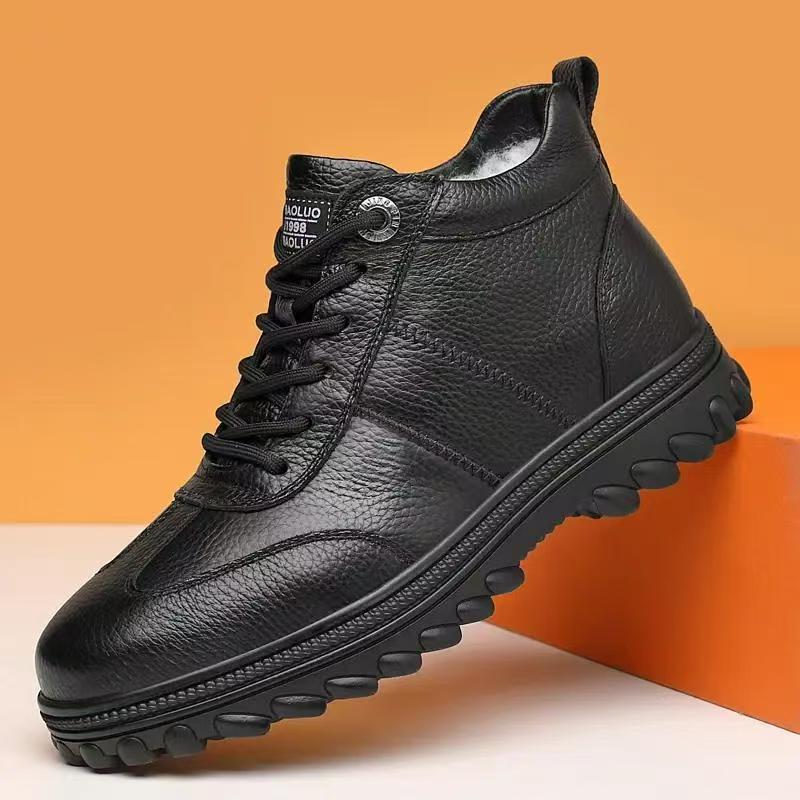 🔥🔥【39-44】Zapatos de invierno para hombre fabricados en piel gruesa y algodón con forro polar.