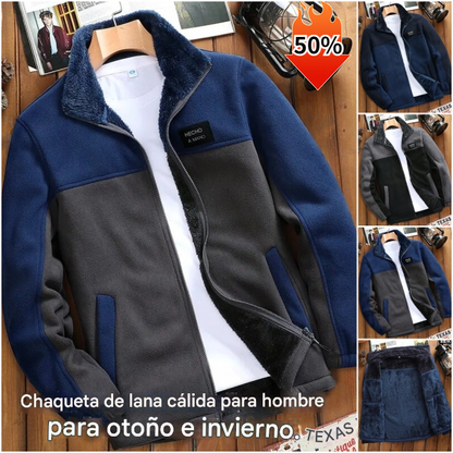 🔥Descuento de temporada -45%🔥【M-4XL】Chaqueta casual de forro polar grueso para hombre, otoño e invierno