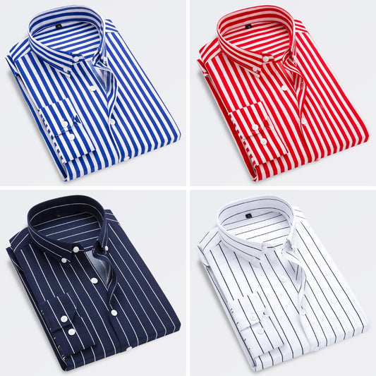 🔥✨【Stoc limitat】👔【M-5XL】Cămașă casual cu mânecă lungă și dungi pentru bărbați, vara 2025, la modă nouă_3972614