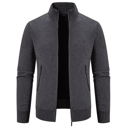 【Descuento de temporada -46% 🔥🔥】【S-4XL】Nueva chaqueta de punto para hombre, abrigada, con cuello, estilo business casual
