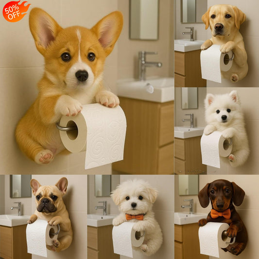 🐕【Compra 1 y llévate 1 gratis】Soporte para papel higiénico con diseño de perrito lindo