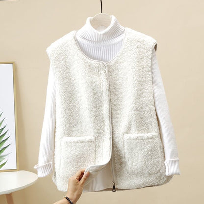 🔥Descuento -45%🔥【S-4XL】Chaleco de mujer de lana de cordero para otoño e invierno