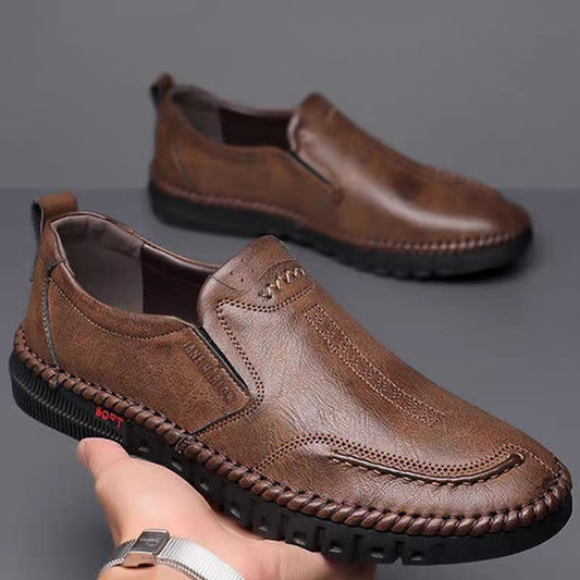 🔥👞【Ofertă pe timp limitat 50%】【39-44】 Pantofi casual din piele pentru bărbați cu talpă moale