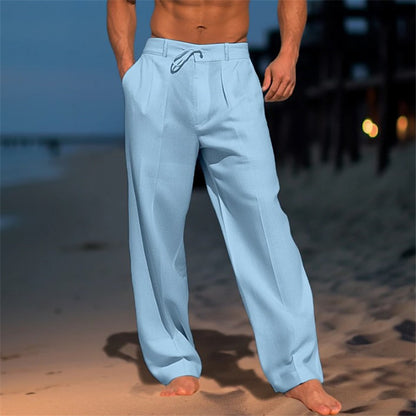 👖【–50% zľava 🔥】【S–3XL】🏖️ Voľné pánske ľanové nohavice vo veľkých veľkostiach, pohodlné a priedušné