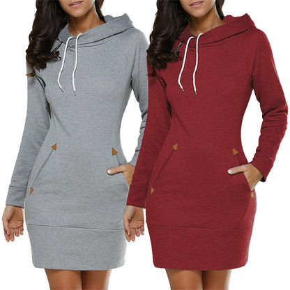 🔥🔥💥【S-4XL】Nueva falda con capucha de manga larga para mujer, otoño 2025