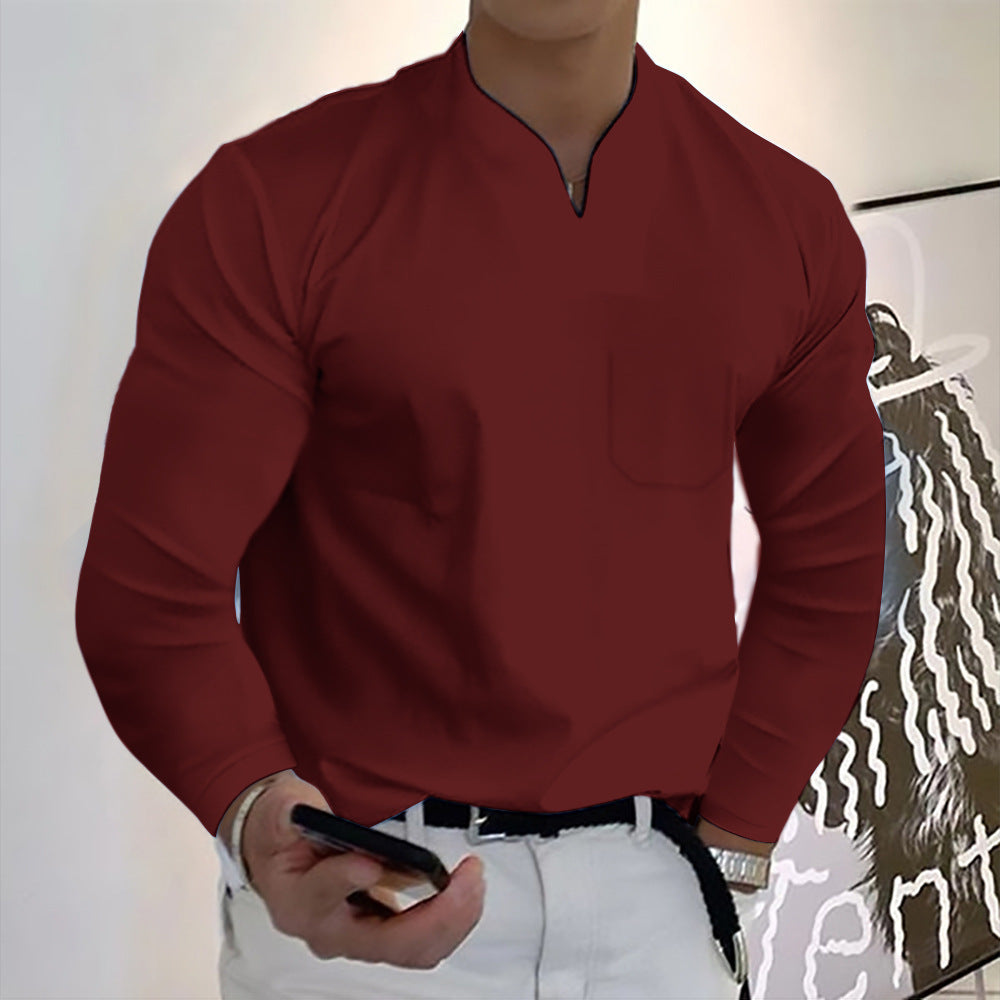 🔥🔥【S-5XL】Pánské letní tričko, elastická bavlna, výstřih do V, nový styl