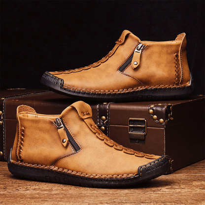 🥾Botas Martens para hombre hechas totalmente a mano con cuero genuino (tallas 38-48), con forro de felpa y cremallera – cálidas, cómodas y elegantes, ideales para el invierno.