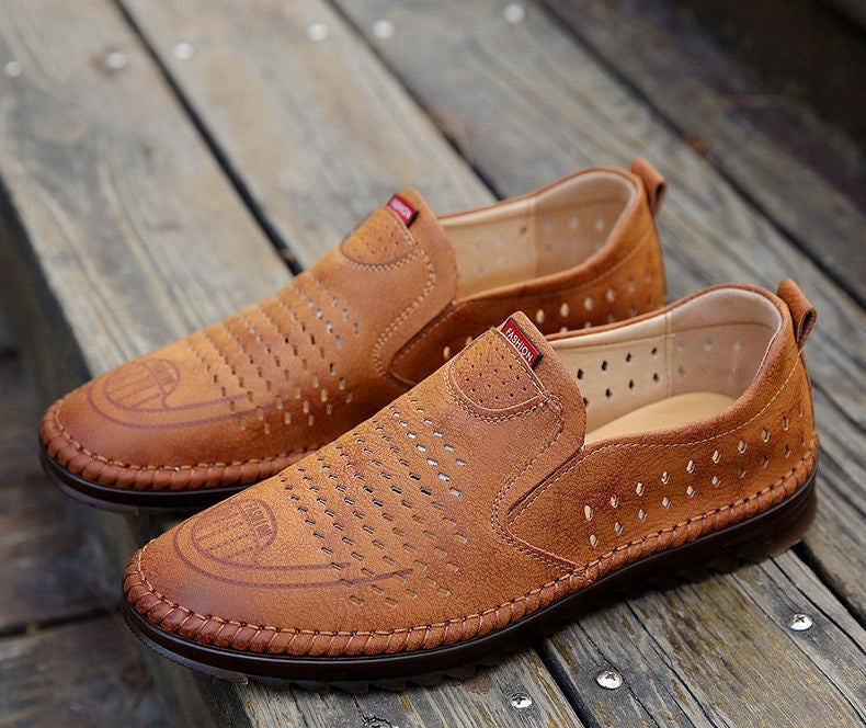 👟【50%OFF】Pantofi casual pentru bărbați, din piele naturală, lucrați manual, pentru exterior