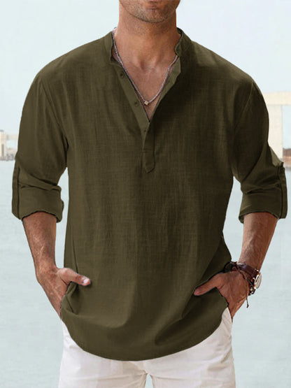 👔🎽【50% de descuento 🔥】【S–5XL】Camisas holgadas y transpirables de algodón y lino para hombre, tallas grandes, disponibles en 12 colores