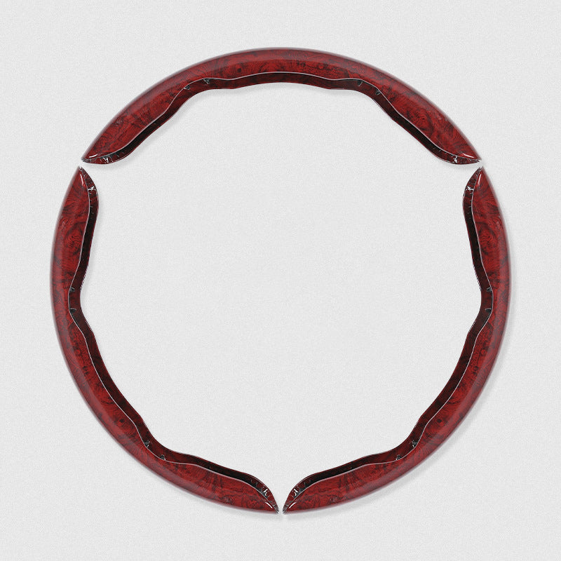 🚗【1 juego de 3 piezas】👍👍Funda antideslizante de madera para volante de coche