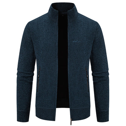 【Descuento de temporada -46% 🔥🔥】【S-4XL】Nueva chaqueta de punto para hombre, abrigada, con cuello, estilo business casual