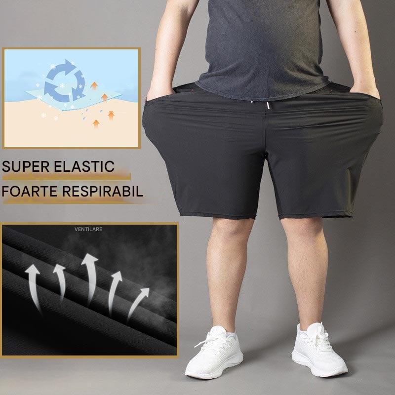 ❄🆒👖【Cumperi 1, primești 1 gratuit 😍】【M–4XL】Mărimi mari pantaloni scurți sport de vară pentru bărbați, din mătase de gheață, pentru 60–140 kg