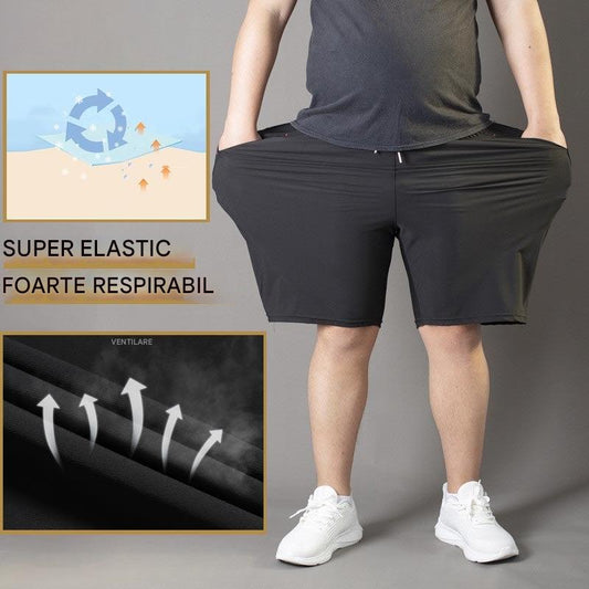 ❄🆒👖【Cumperi 1, primești 1 gratuit 😍】【M–4XL】Mărimi mari pantaloni scurți sport de vară pentru bărbați, din mătase de gheață, pentru 60–140 kg