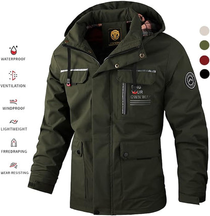 🔥🔥【Vroča razprodaja】【M-6XL】Nova moška jesensko-zimska topla, vetrovno odporna in vodoodporna jakna【Priporočeno】