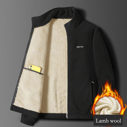 ⛄【M-5XL】Nova jesensko-zimska moška jakna iz debele ovčje kože, topla, udobna in odporna proti vetru, zimski pripomoček