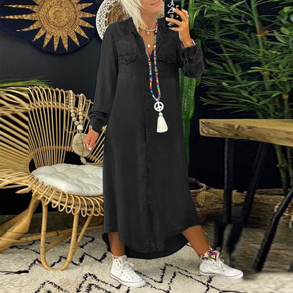 👘【50 % zľava 💥】【S–5XL】😍 Nové dámske džínsové šaty veľkých veľkostí