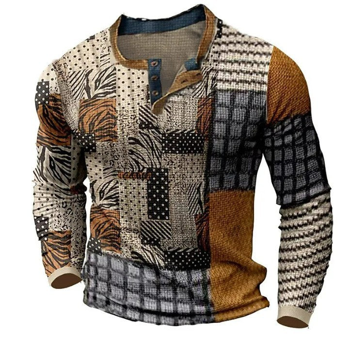 🎁😍[Časovo obmedzený výpredaj] 👔[S-4XL] Pánske polo tričko s dlhým rukávom a potlačou