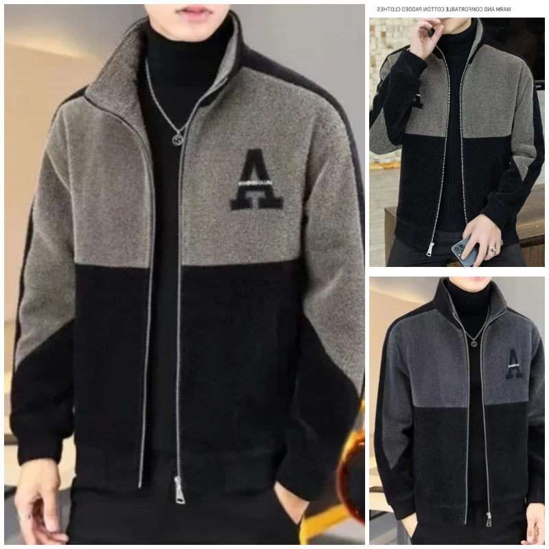 🐏【Descuento -39%🔥🔥】Chaqueta de hombre con cuello alto, entallada y cálida.