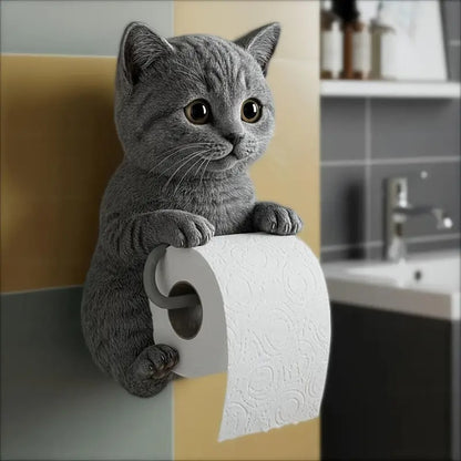 🐱【Compra 1 y llévate 1 gratis💥】Soporte para papel higiénico con diseño de gato 📦Envío gratis – en stock