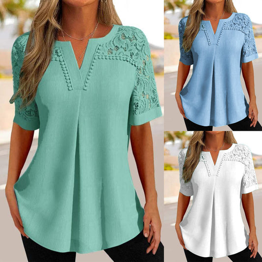 😍【Horúca zľava-50%】✨【S-6XL】Dámske čipkované krátkorukávové šaty, nová módna kolekcia