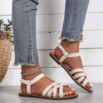 👡【Descuento limitado -49%🔥🔥】Sandalias romanas planas de mujer 2025