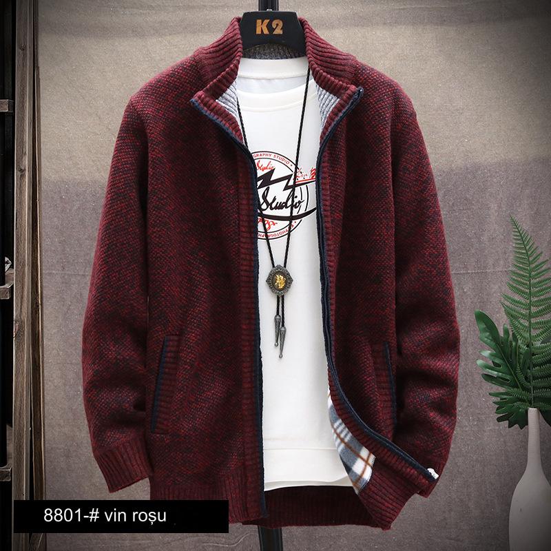 👔【L-4XL】Nuevo cárdigan de punto de otoño e invierno más terciopelo y chaqueta gruesa a juego