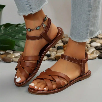 👡【Descuento limitado -49%🔥🔥】Sandalias romanas planas de mujer 2025