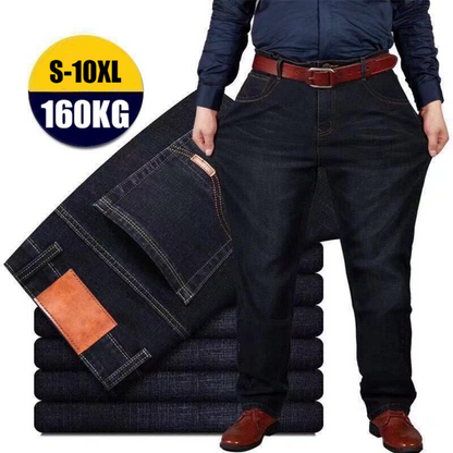 👖😎【Zľava 50 %🔥】【S–10XL】😍 Pánske elastické džínsy vo väčších veľkostiach, ležérne široké rovné nohavice, vhodné pre mužov do 160 kg a viac