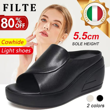 🔥👡【Ofertă pe timp limitat 50%】【35-42】 Sandale din piele naturală pentru femei la modă 2025, cu talpă moale și talpă groasă