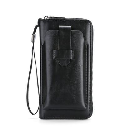 💼Cartera multifuncional para hombre, hecha a mano de cuero genuino, de nuevo estilo