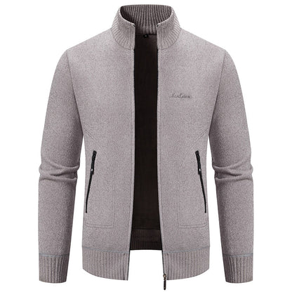 【Descuento de temporada -46% 🔥🔥】【S-4XL】Nueva chaqueta de punto para hombre, abrigada, con cuello, estilo business casual