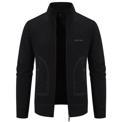 【Descuento de temporada -46% 🔥🔥】【S-4XL】Nueva chaqueta de punto para hombre, abrigada, con cuello, estilo business casual