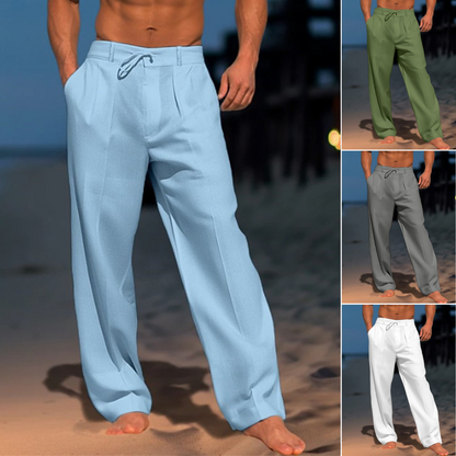 👖【–50% zľava 🔥】【S–3XL】🏖️ Voľné pánske ľanové nohavice vo veľkých veľkostiach, pohodlné a priedušné