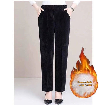 🔥🔥 Descuento -48%🔥【M-4XL】Pantalones térmicos sueltos de pana para mujer para otoño e invierno
