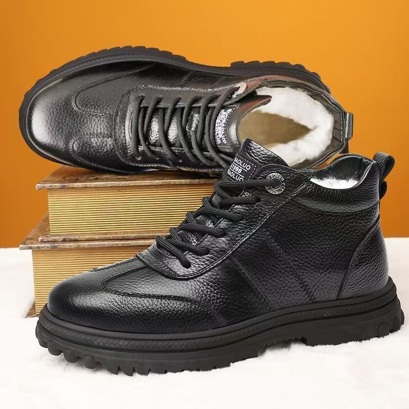 🔥🔥【39-44】Zapatos de invierno para hombre fabricados en piel gruesa y algodón con forro polar.