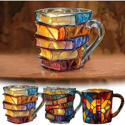 ☕【Kúp 1, získaj 1 zadarmo】📚3D maľovaný hrnček na kávu v tvare knihy