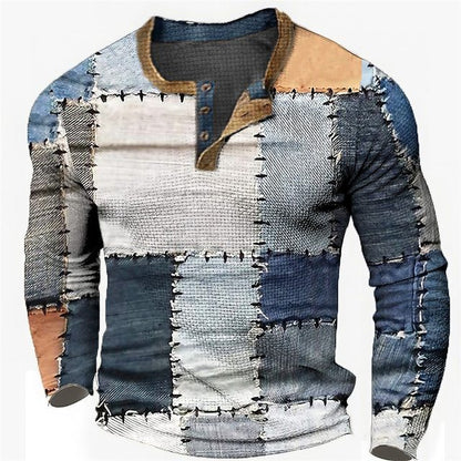 🎁😍[Časovo obmedzený výpredaj] 👔[S-4XL] Pánske polo tričko s dlhým rukávom a potlačou