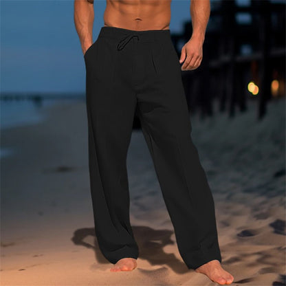 👖【–50% zľava 🔥】【S–3XL】🏖️ Voľné pánske ľanové nohavice vo veľkých veľkostiach, pohodlné a priedušné