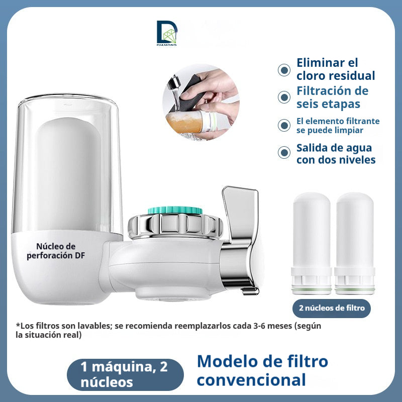 🚰💧Purificador de agua del grifo (con adaptador): fácil de instalar, elimina eficazmente el cloro y las impurezas, lo que le permite disfrutar de agua potable más limpia🏠📦
