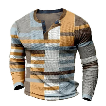 🎁😍[Časovo obmedzený výpredaj] 👔[S-4XL] Pánske polo tričko s dlhým rukávom a potlačou
