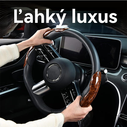 🚗【1 sada 3 kusov】👍👍Protišmykový drevený kryt volantu auta