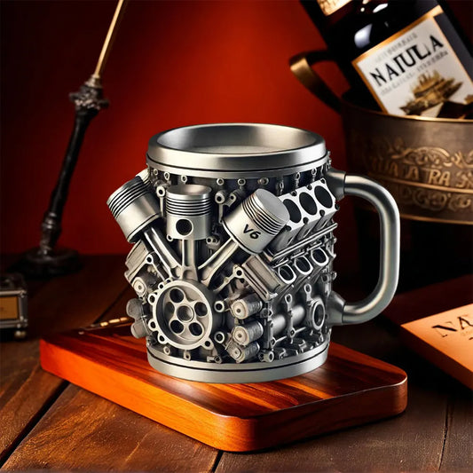 🎁☕【Kúp 1, získaj 1 zadarmo 🔥】Kreatívny kávový hrnček z nehrdzavejúcej ocele v tvare motora V6/V8
