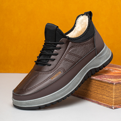 ⛄🔥【39-45】Zapatos deportivos casuales de invierno 2025 para hombre, nuevos, de cuero genuino, impermeables, con suela suave de terciopelo