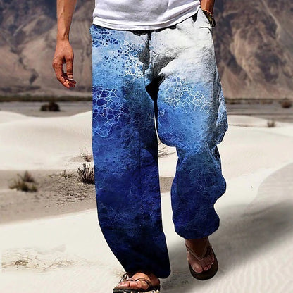 ✨👖【50% de descuento 🔥🔥】Pantalones holgados de verano para hombre, estilo boho, de algodón y lino, en tallas grandes